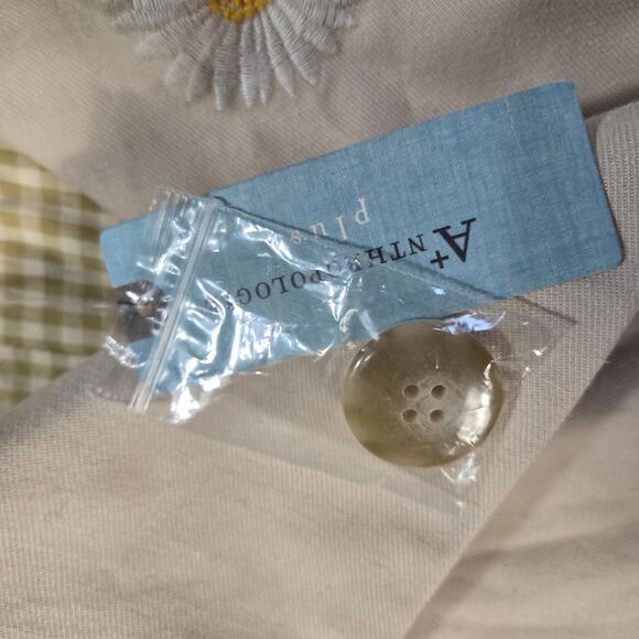 Anthropologie Maeve Daisy Embroidered Trench Coat Beige Plus Size 20W NWT - Picture 7 of 9